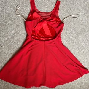 Red backless party dress